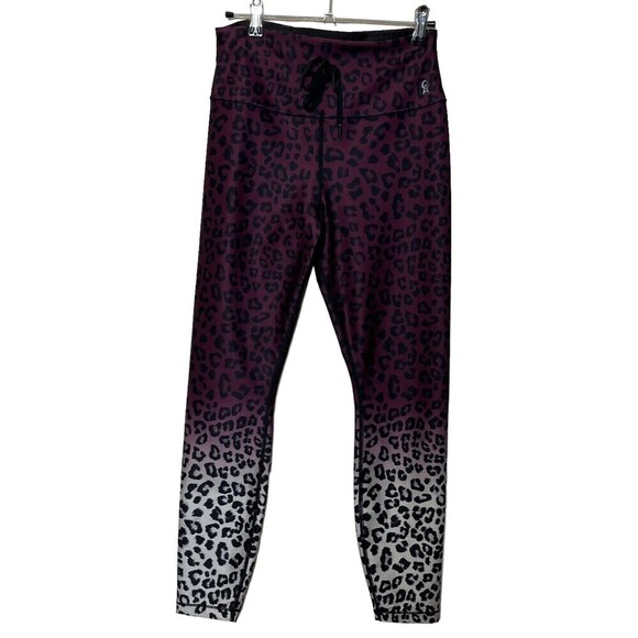 Good American Ombre Leopard Leggings Size M Cinched Waist 7/8 High Rise - Picture 2 of 13